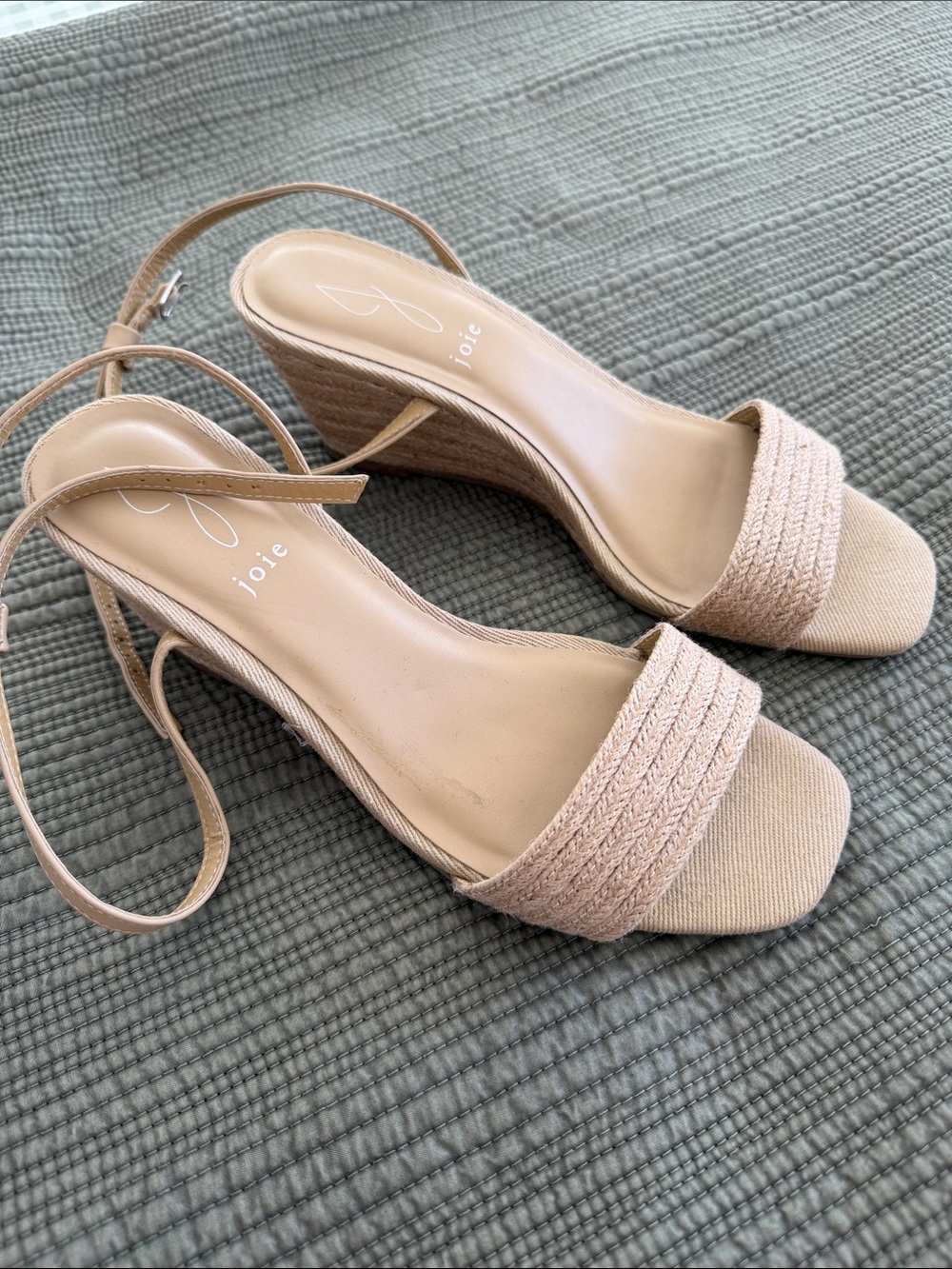 Joie Neutral Braided  Wedge Sandals
